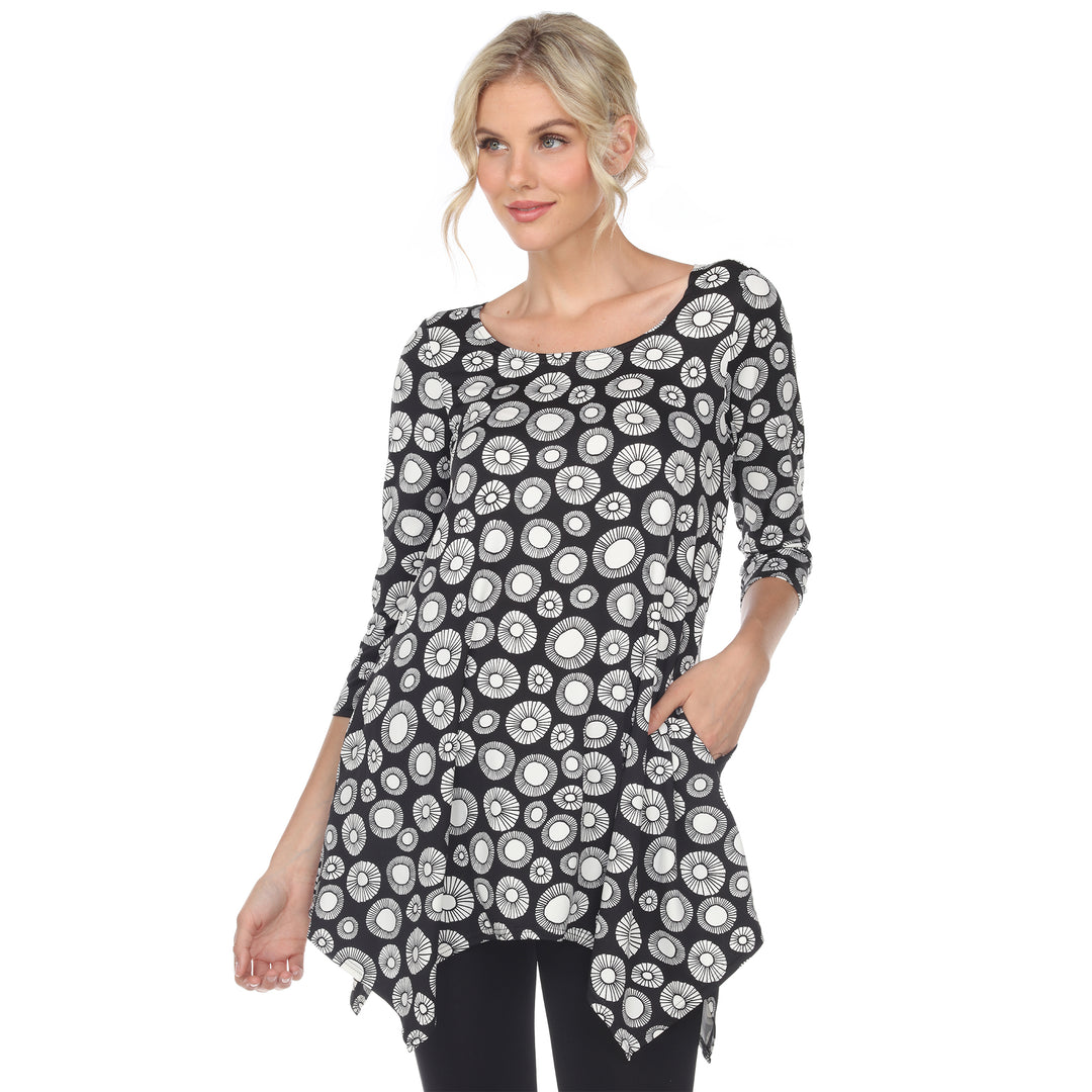 Women's Printed Circle Geo Tunic Top
