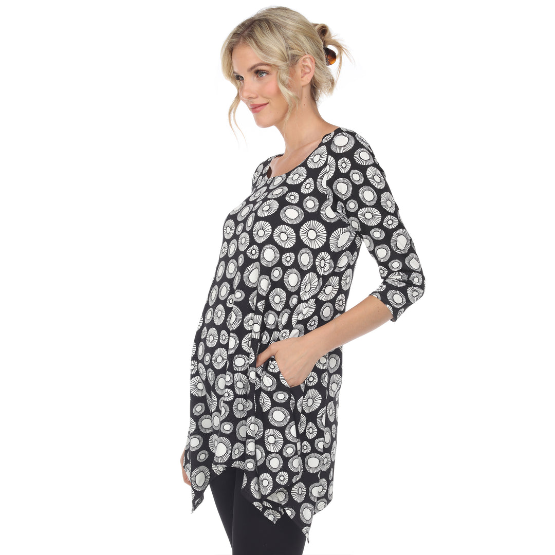 Women's Printed Circle Geo Tunic Top