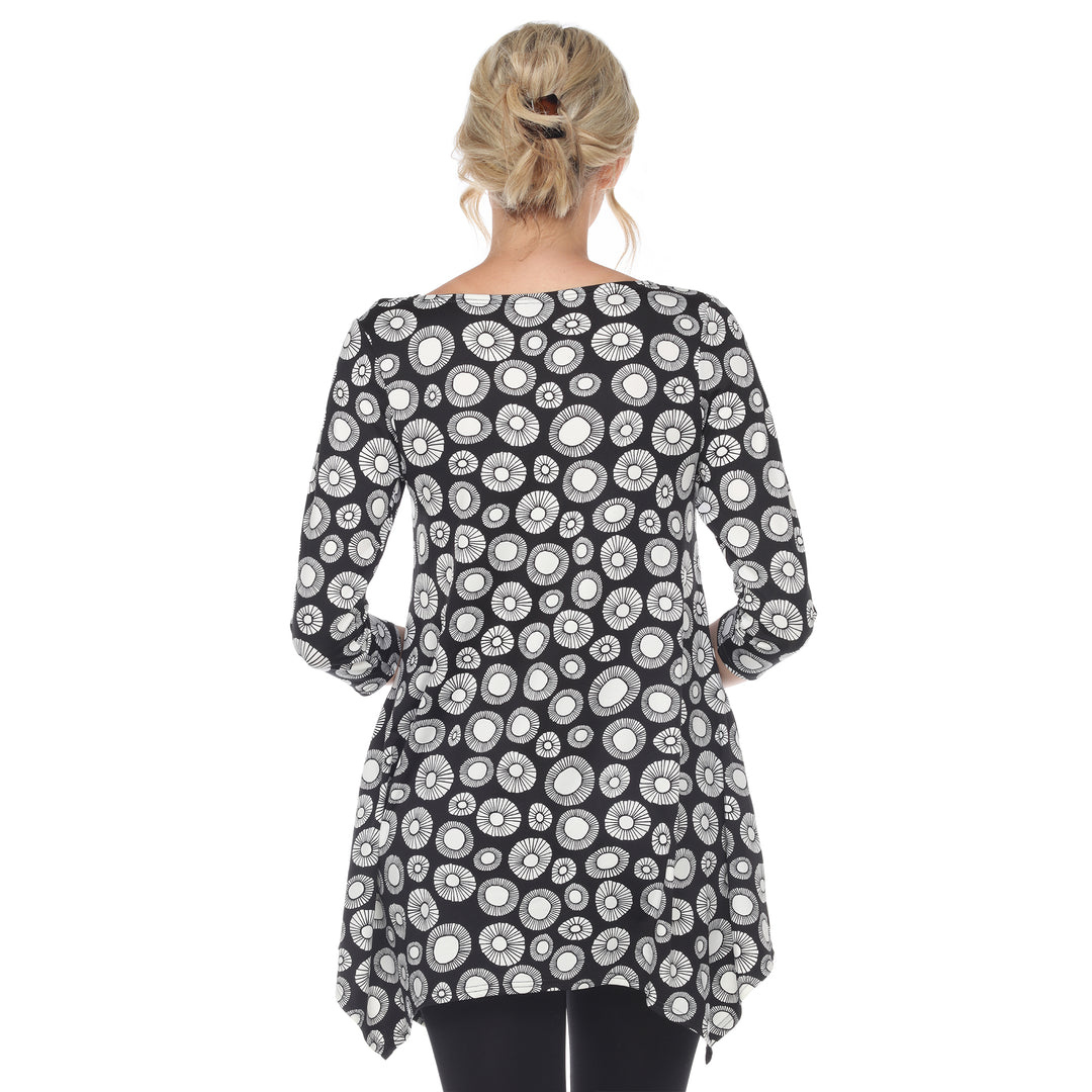 Women's Printed Circle Geo Tunic Top