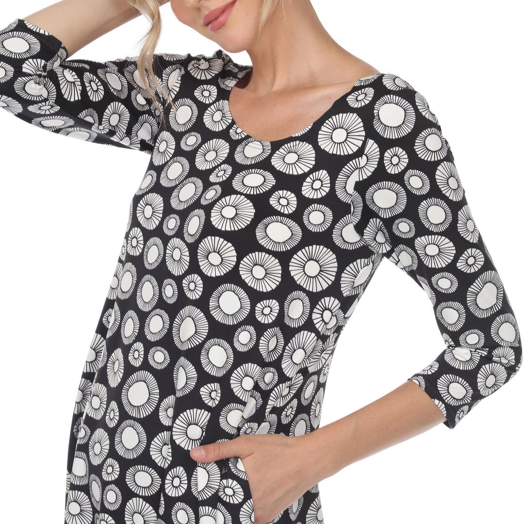 Women's Printed Circle Geo Tunic Top
