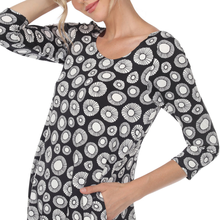 Women's Printed Circle Geo Tunic Top
