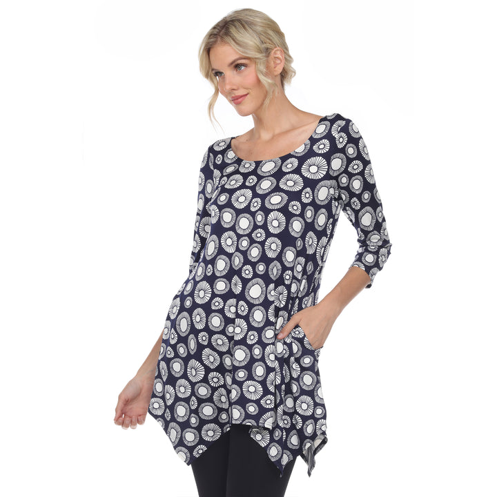 Women's Printed Circle Geo Tunic Top