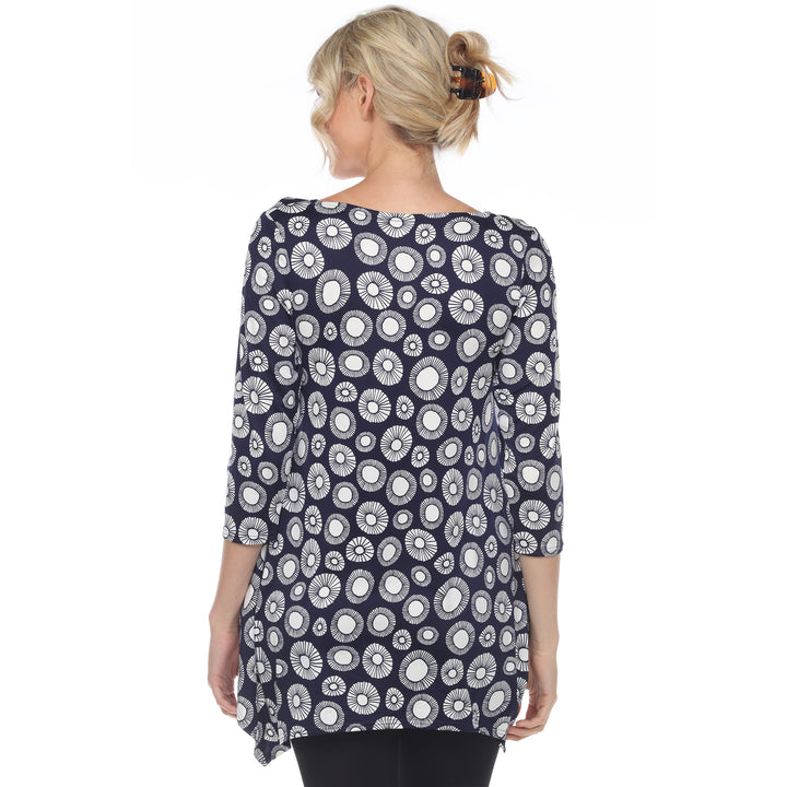 Women's Printed Circle Geo Tunic Top