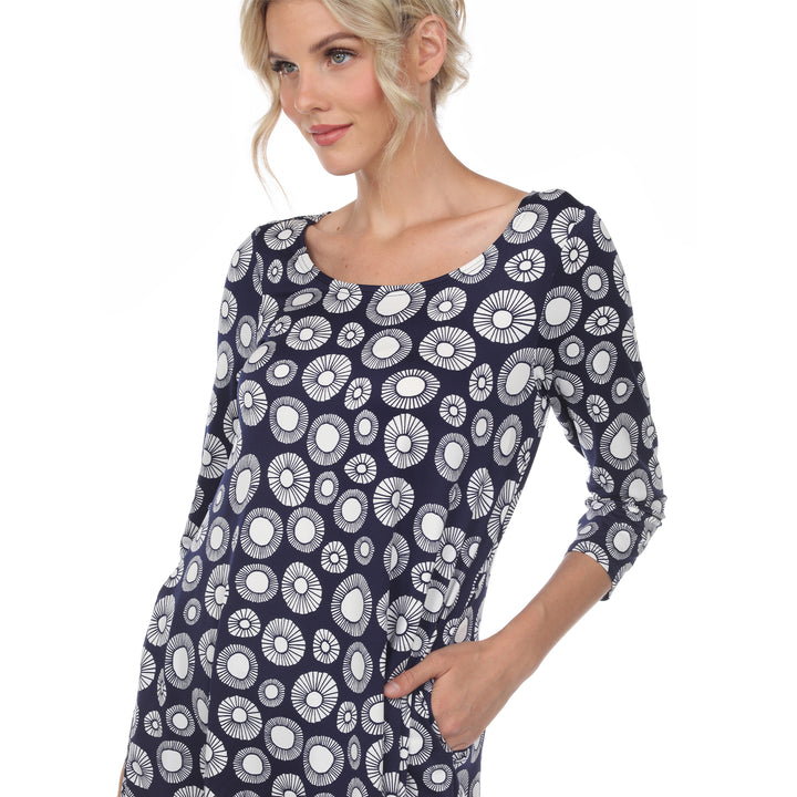 Women's Printed Circle Geo Tunic Top