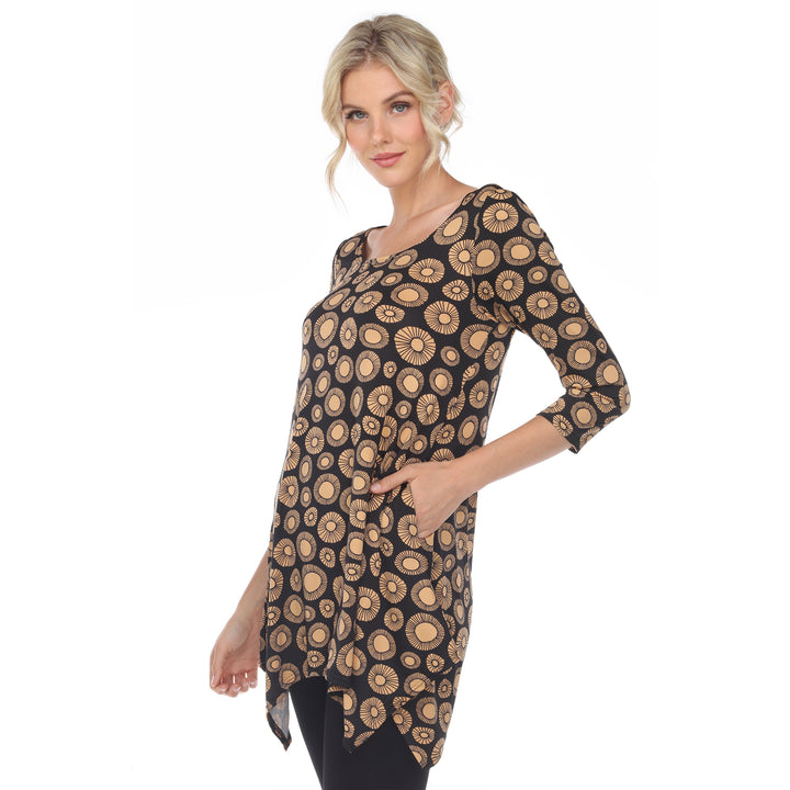 Women's Printed Circle Geo Tunic Top