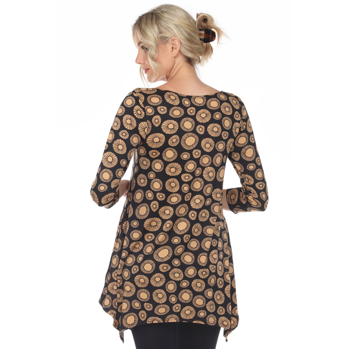Women's Printed Circle Geo Tunic Top