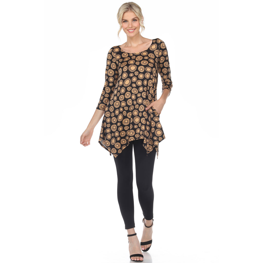 Women's Printed Circle Geo Tunic Top