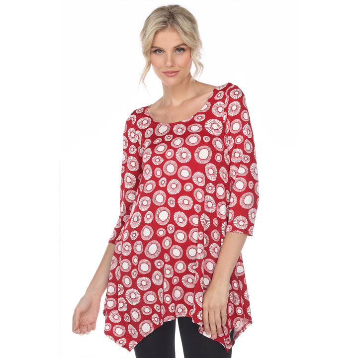 Women's Printed Circle Geo Tunic Top