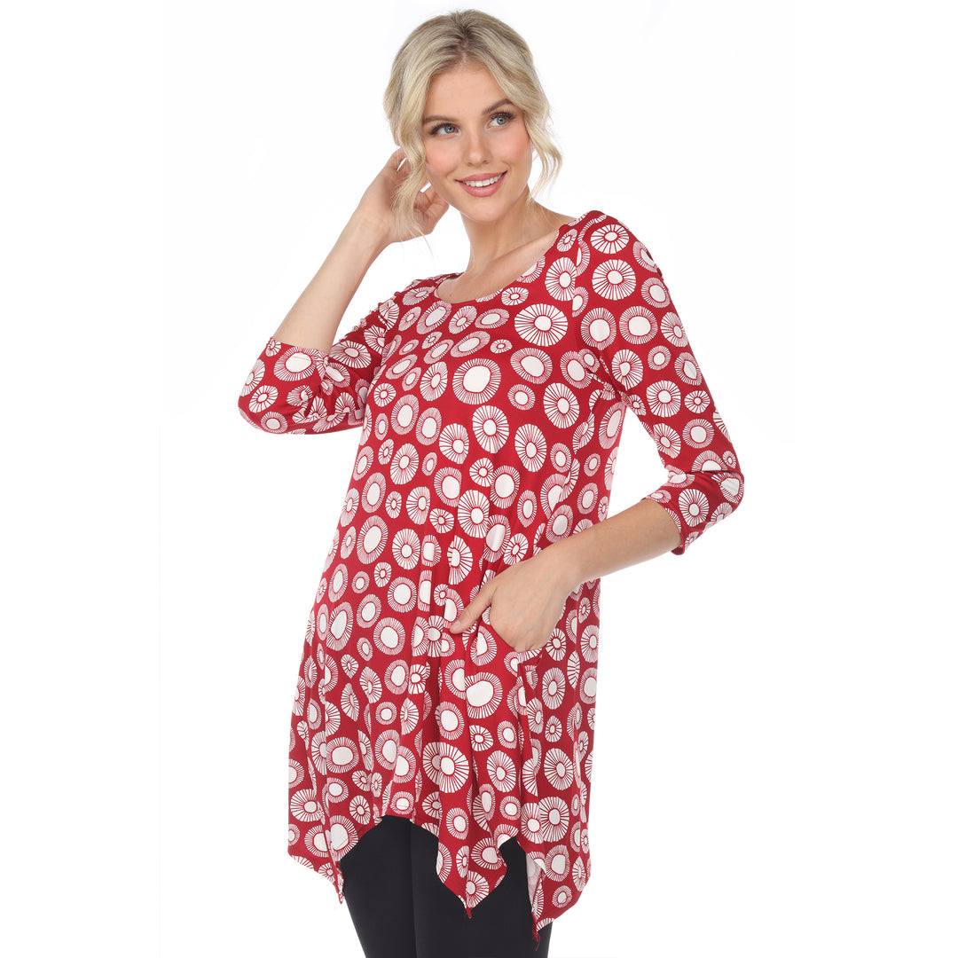 Women's Printed Circle Geo Tunic Top