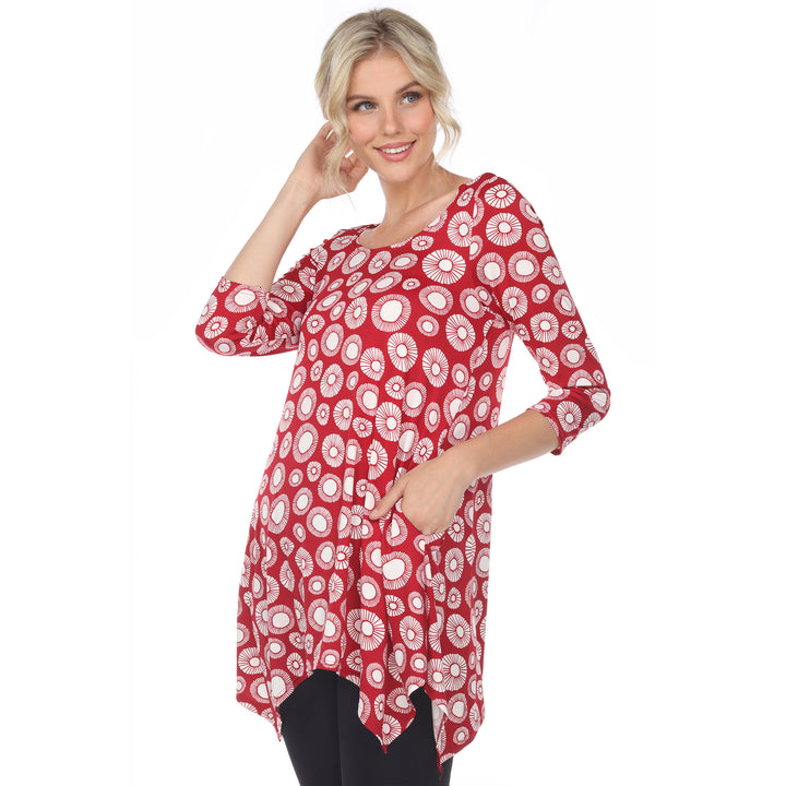 Women's Printed Circle Geo Tunic Top