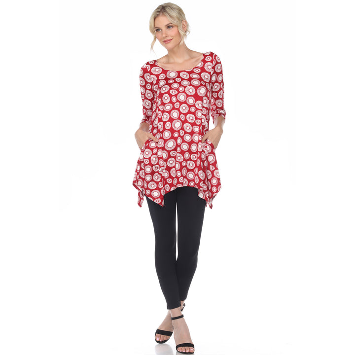 Women's Printed Circle Geo Tunic Top