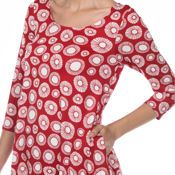 Women's Printed Circle Geo Tunic Top