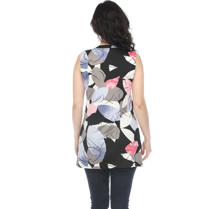 Women's Pleated Front Sleeveless Tunic Top