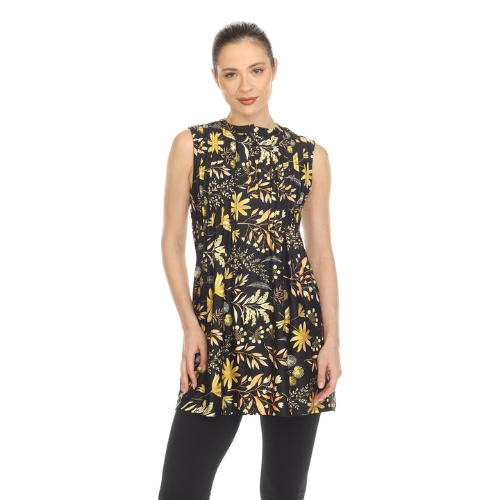 Women's Floral Sleeveless Tunic Top