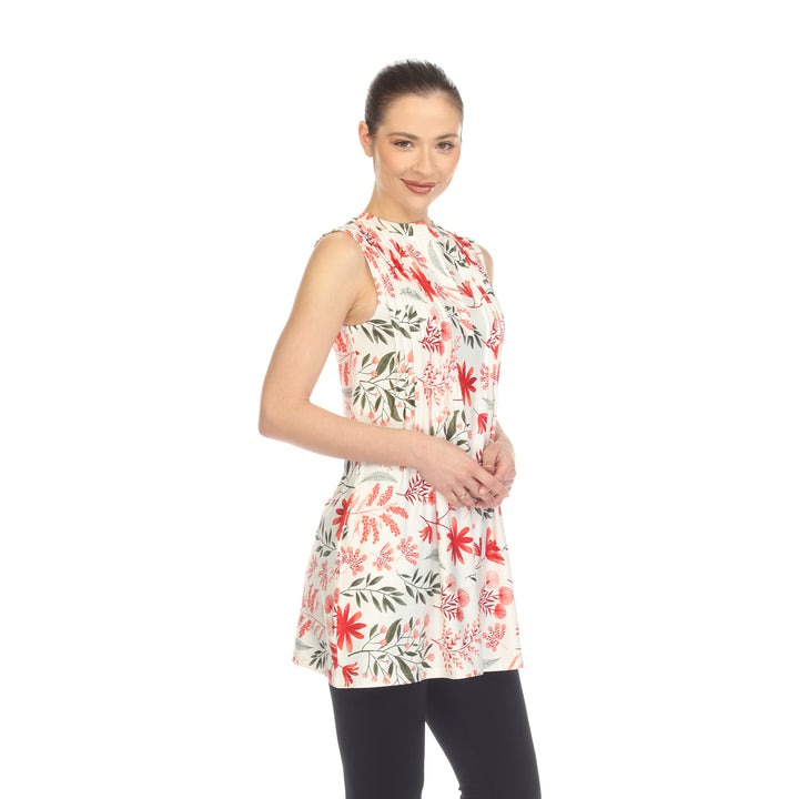 Women's Floral Sleeveless Tunic Top