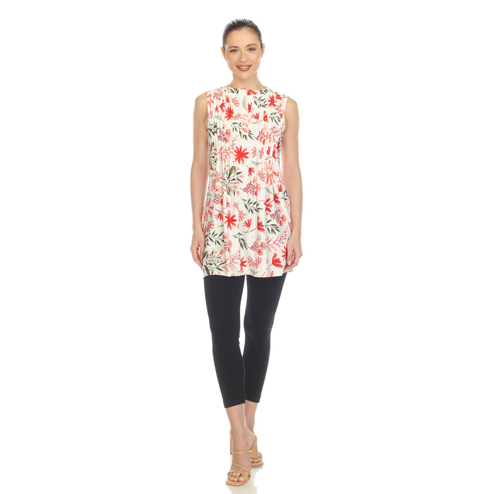 Women's Floral Sleeveless Tunic Top