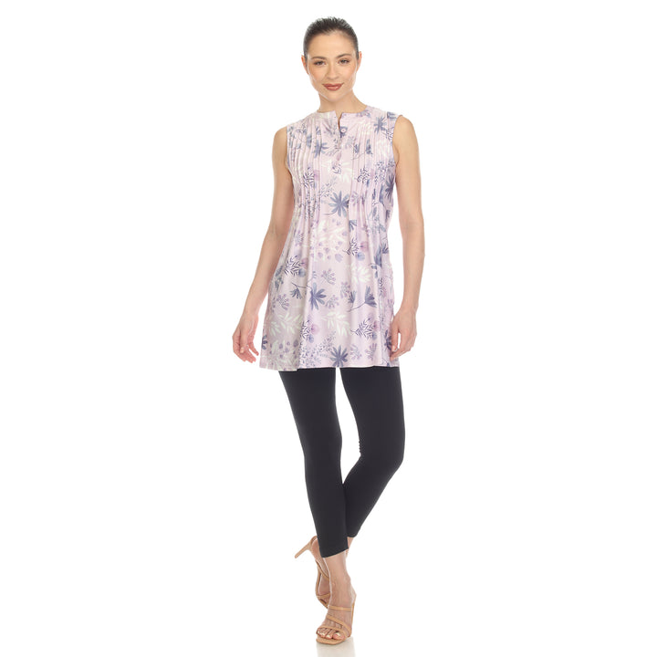 Women's Floral Sleeveless Tunic Top