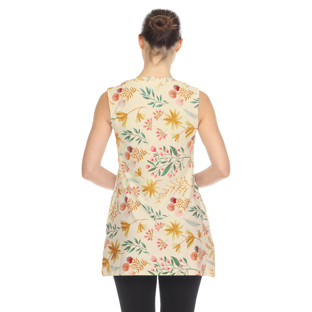 Women's Floral Sleeveless Tunic Top
