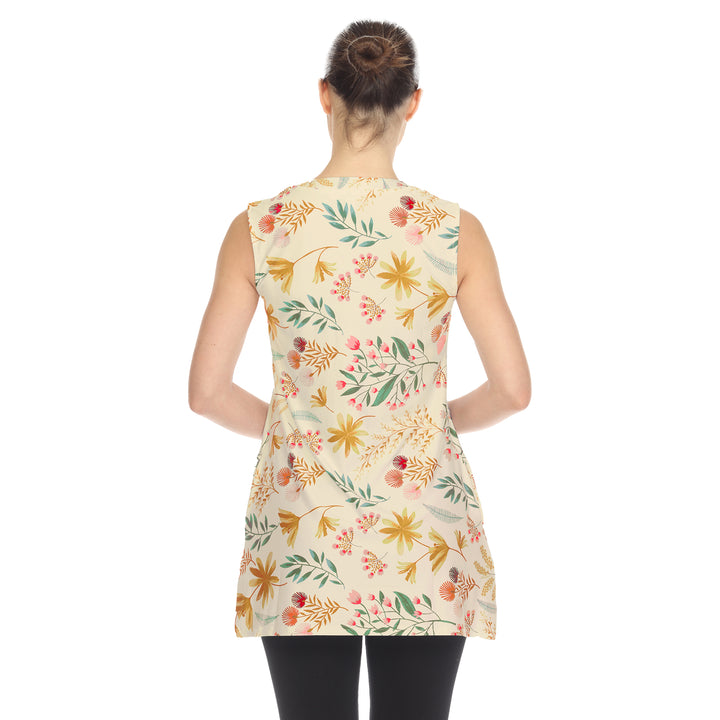 Women's Floral Sleeveless Tunic Top