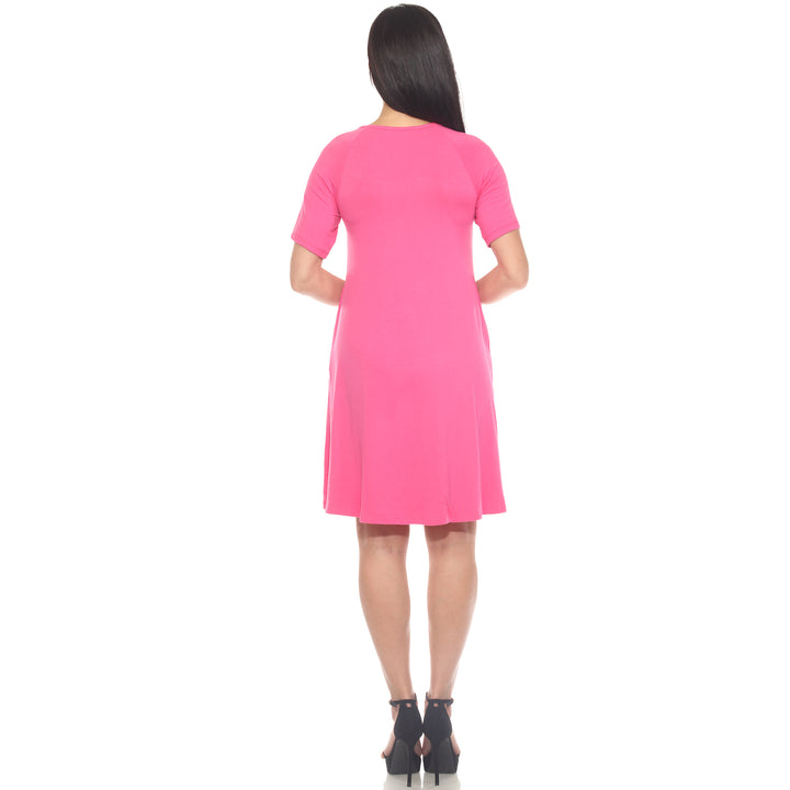 Women's Short Sleeve Criss-Cross Neck A-Line Dress