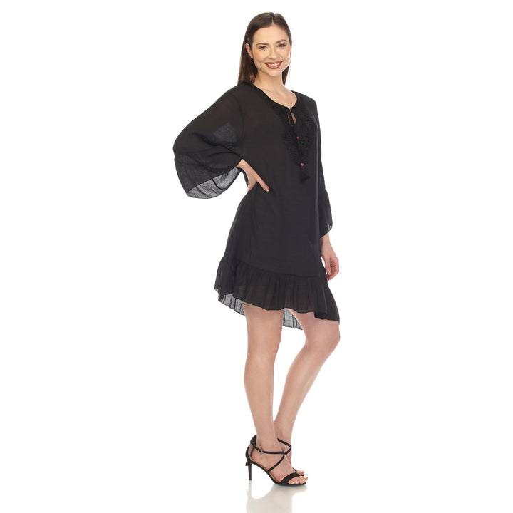 Women's Sheer Crochet Knee Length Cover Up Dress