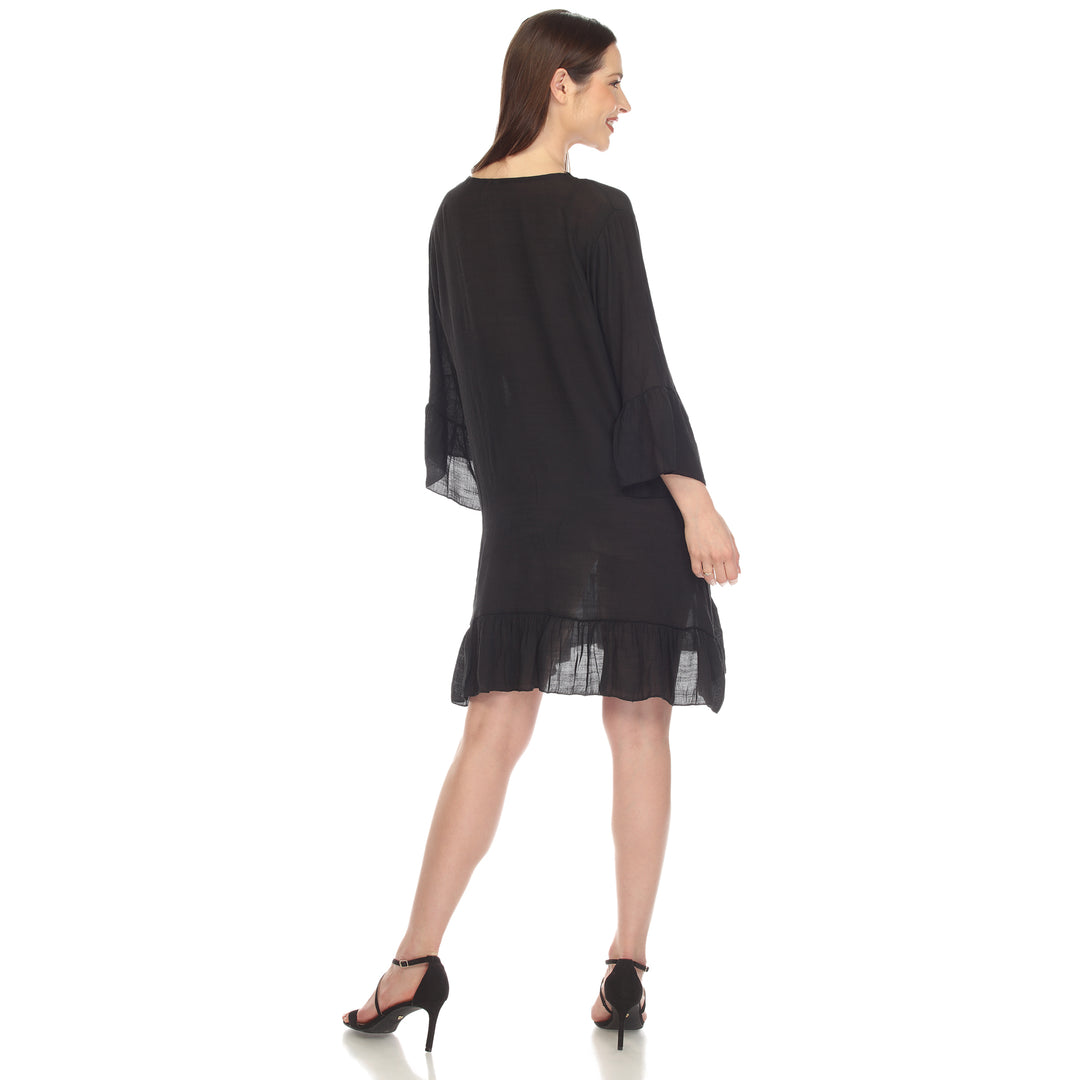 Women's Sheer Crochet Knee Length Cover Up Dress