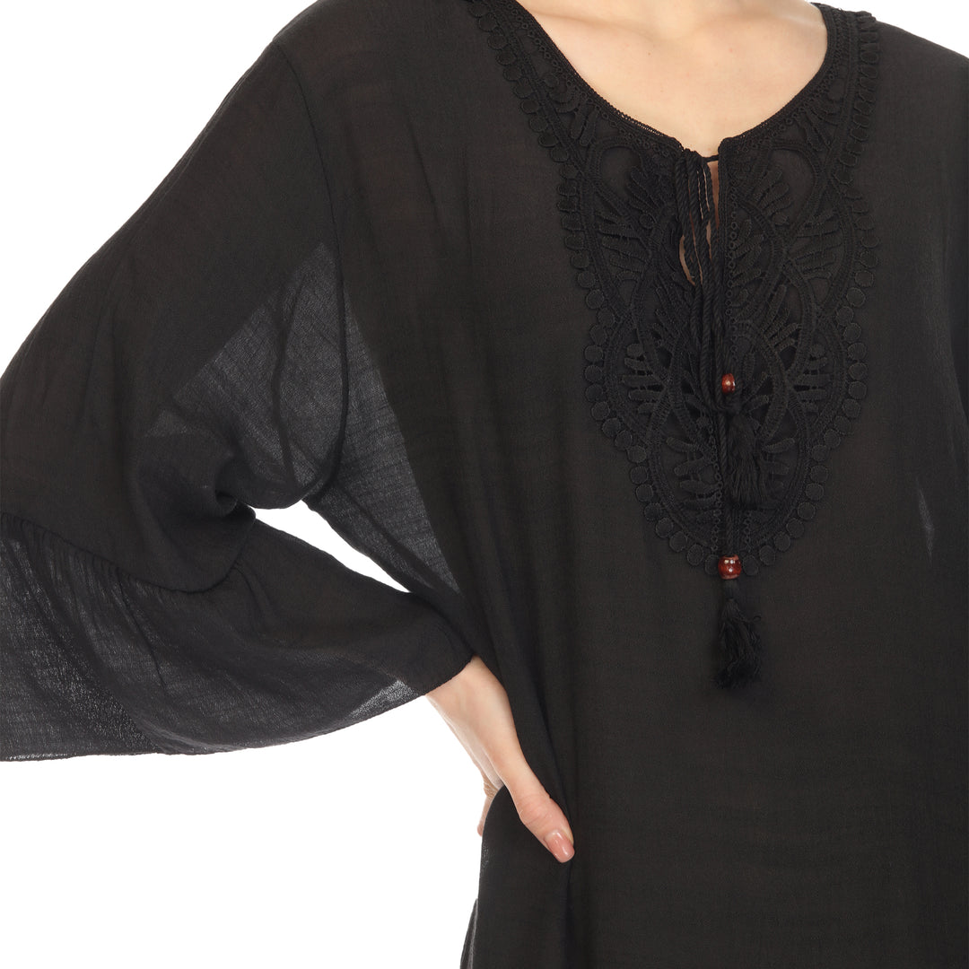 Women's Sheer Crochet Knee Length Cover Up Dress