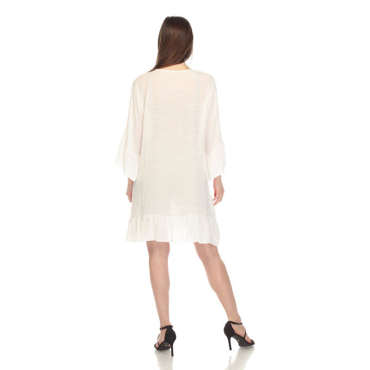 Women's Sheer Crochet Knee Length Cover Up Dress