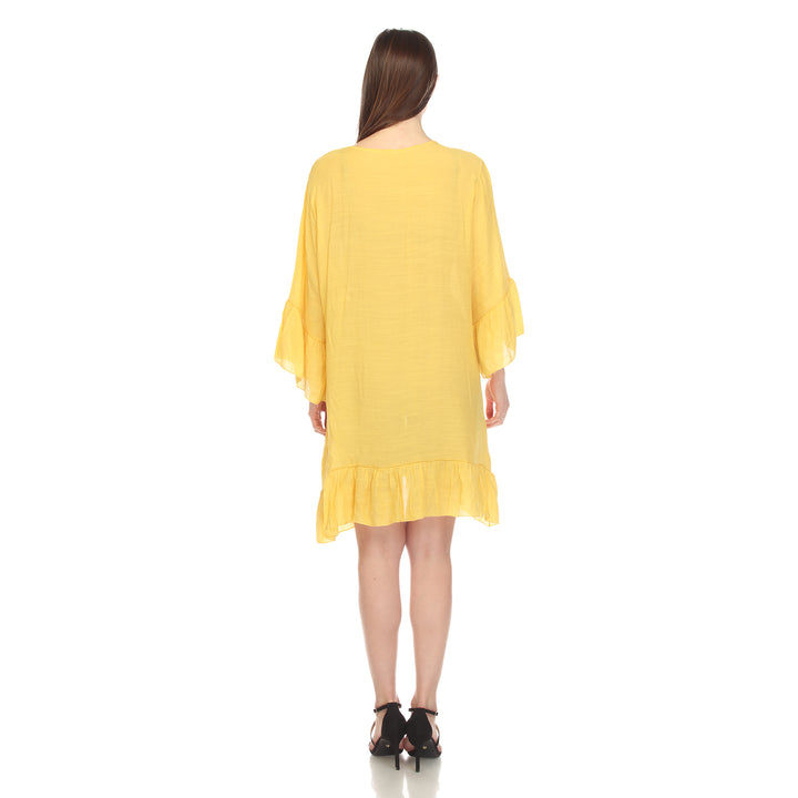 Women's Sheer Crochet Knee Length Cover Up Dress