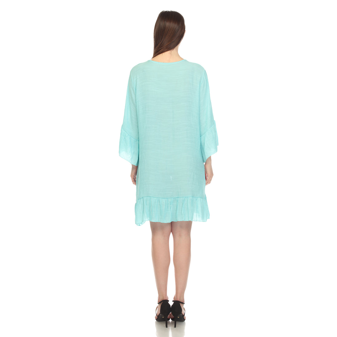 Women's Sheer Crochet Knee Length Cover Up Dress