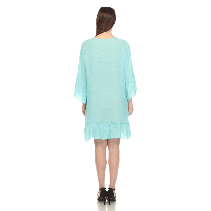 Women's Sheer Crochet Knee Length Cover Up Dress