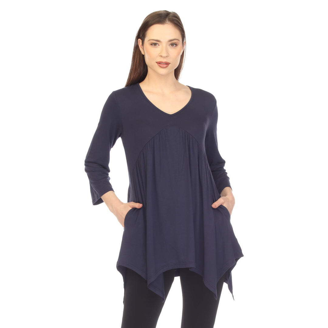Women's Empire Cut V-Neck Tunic Top
