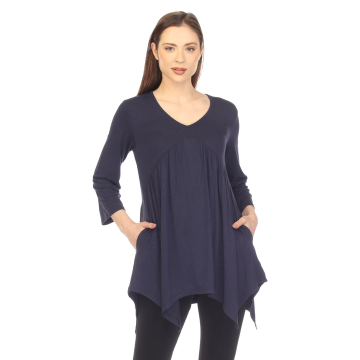 Women's Empire Cut V-Neck Tunic Top