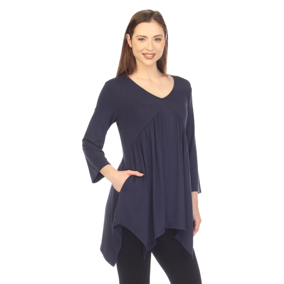 Women's Empire Cut V-Neck Tunic Top