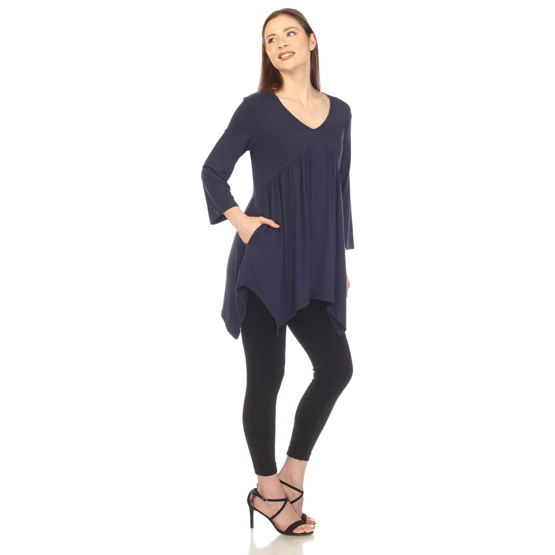 Women's Empire Cut V-Neck Tunic Top