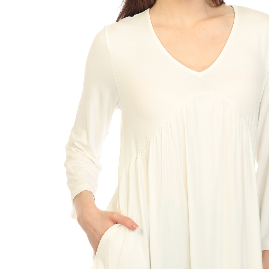 Women's Empire Cut V-Neck Tunic Top