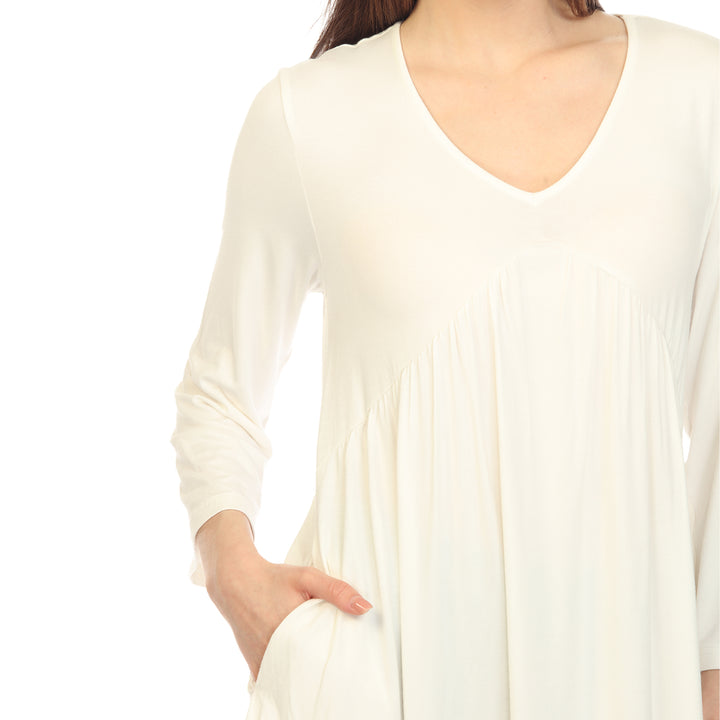 Women's Empire Cut V-Neck Tunic Top