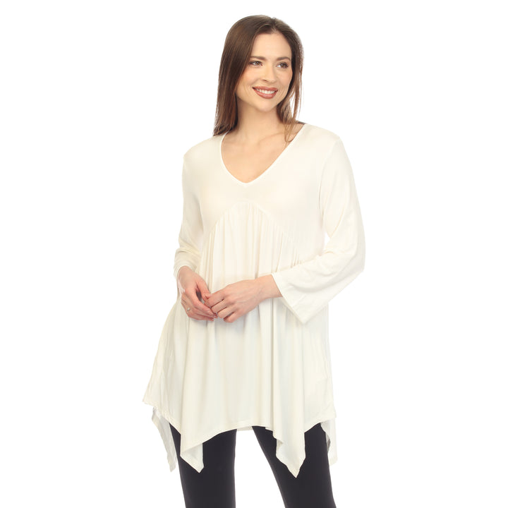 Women's Empire Cut V-Neck Tunic Top