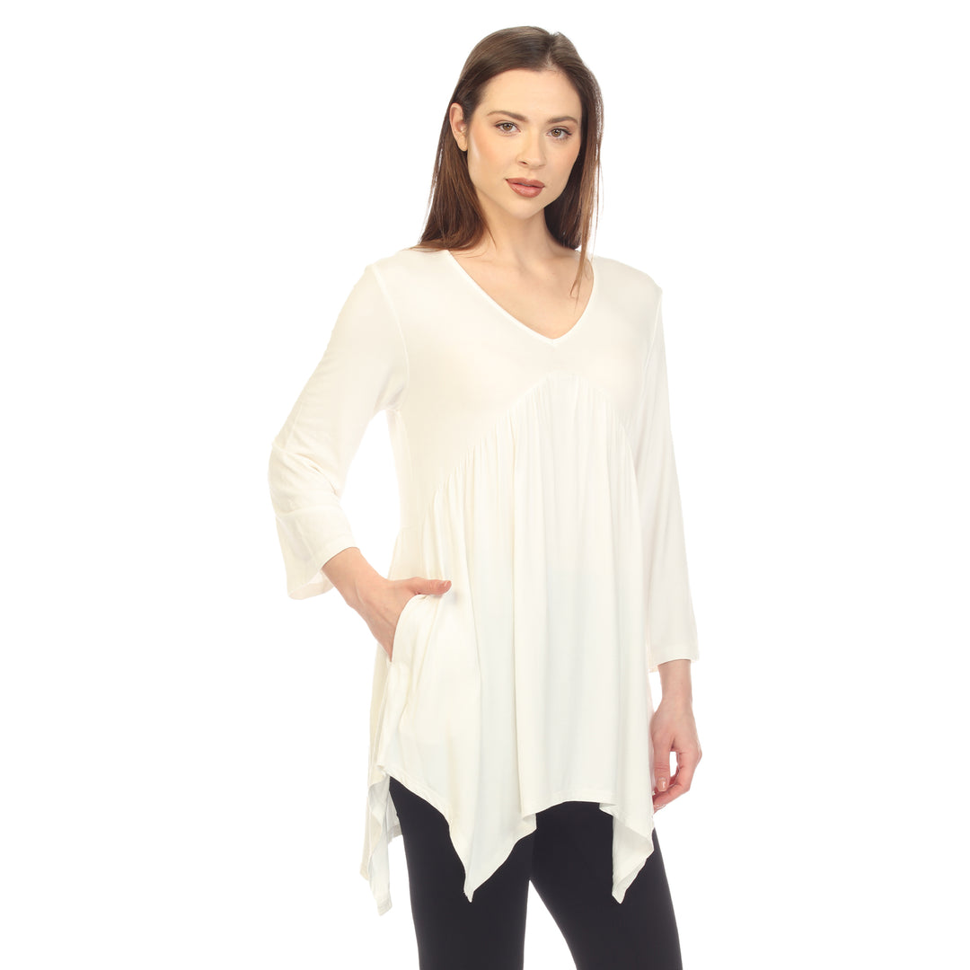 Women's Empire Cut V-Neck Tunic Top