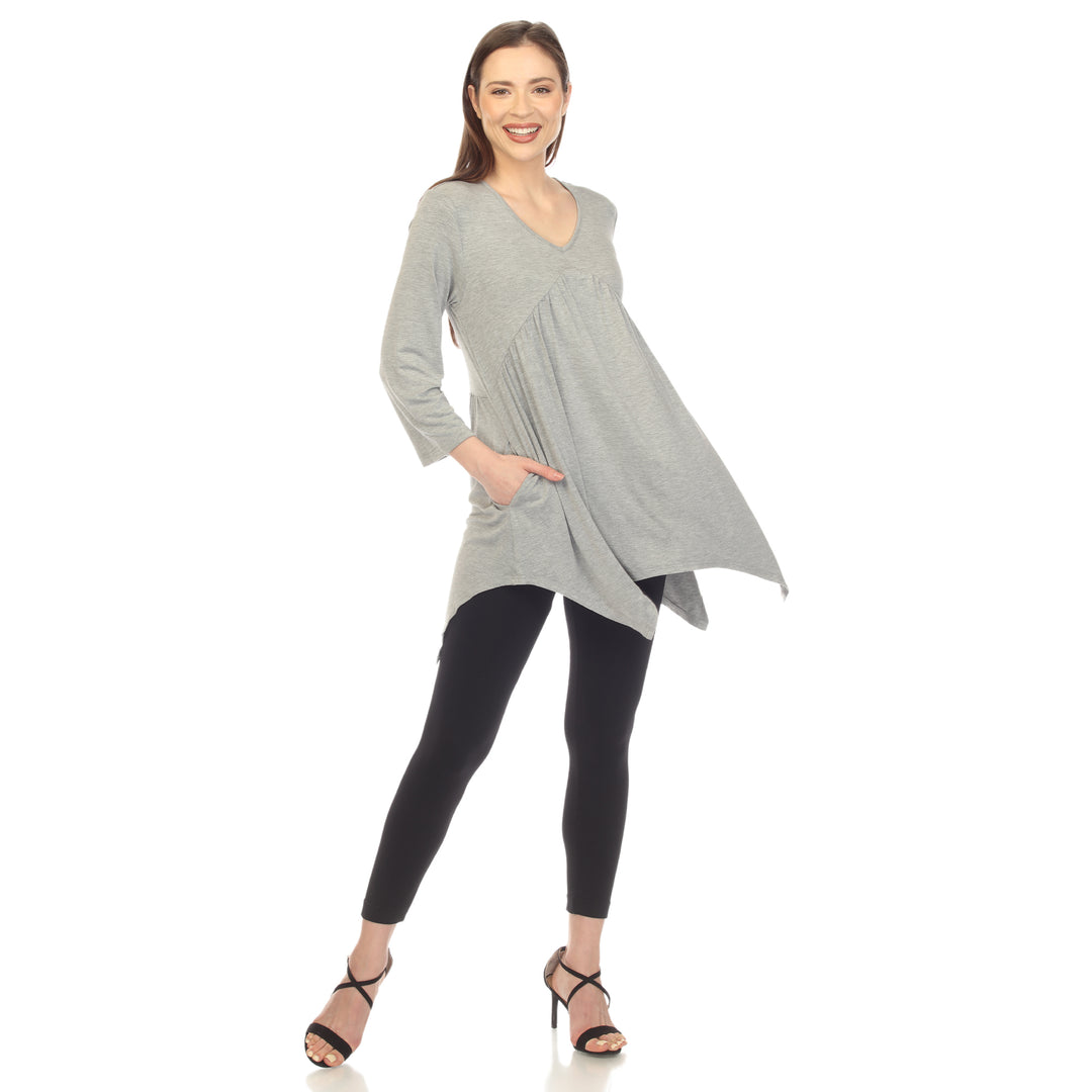 Women's Empire Cut V-Neck Tunic Top