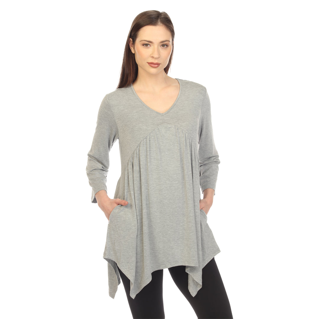 Women's Empire Cut V-Neck Tunic Top