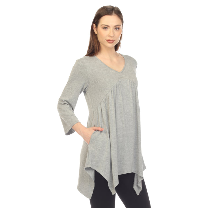 Women's Empire Cut V-Neck Tunic Top