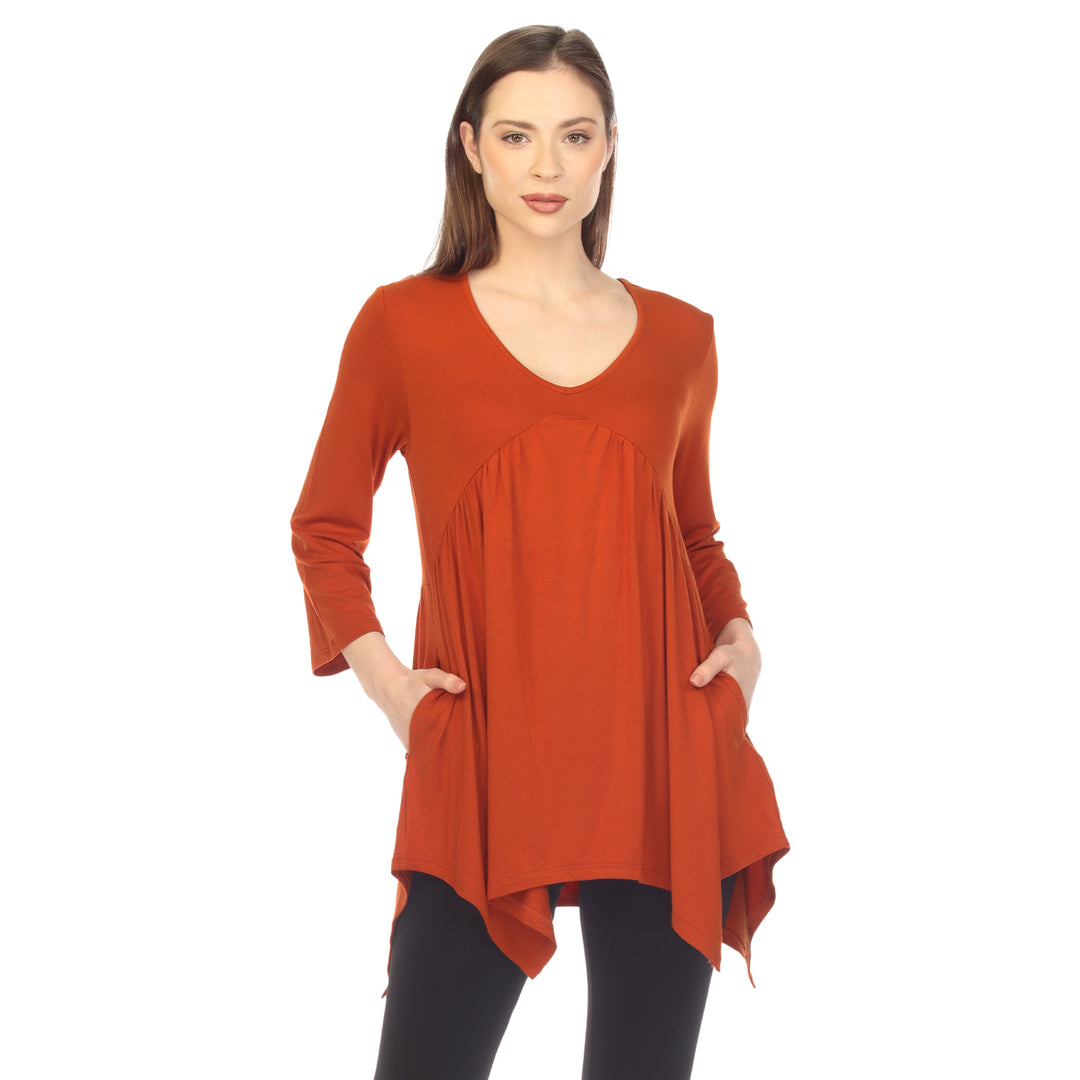 Women's Empire Cut V-Neck Tunic Top