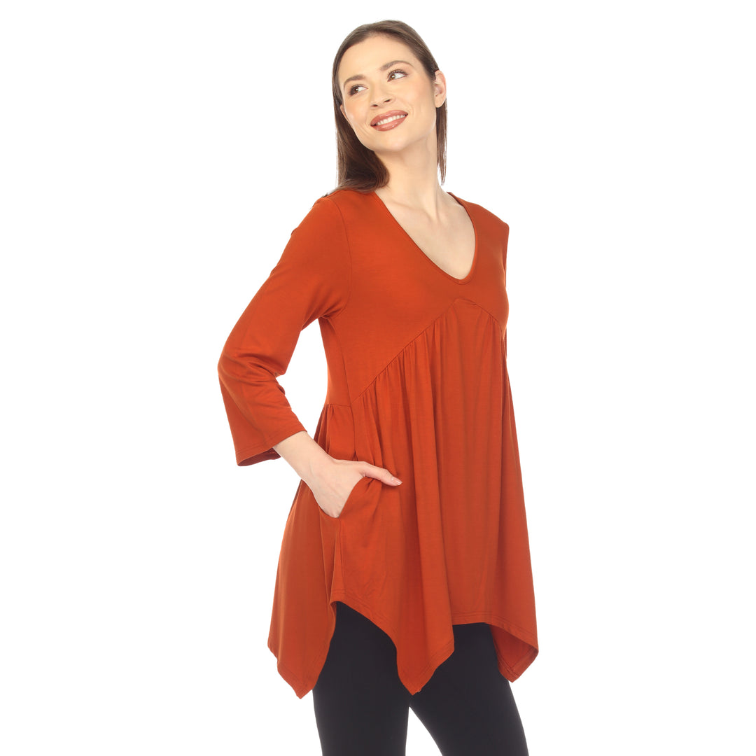 Women's Empire Cut V-Neck Tunic Top