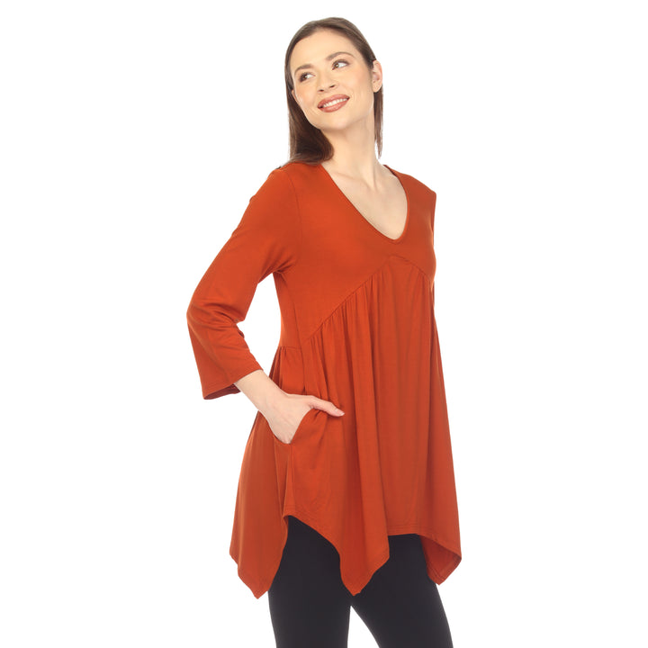 Women's Empire Cut V-Neck Tunic Top