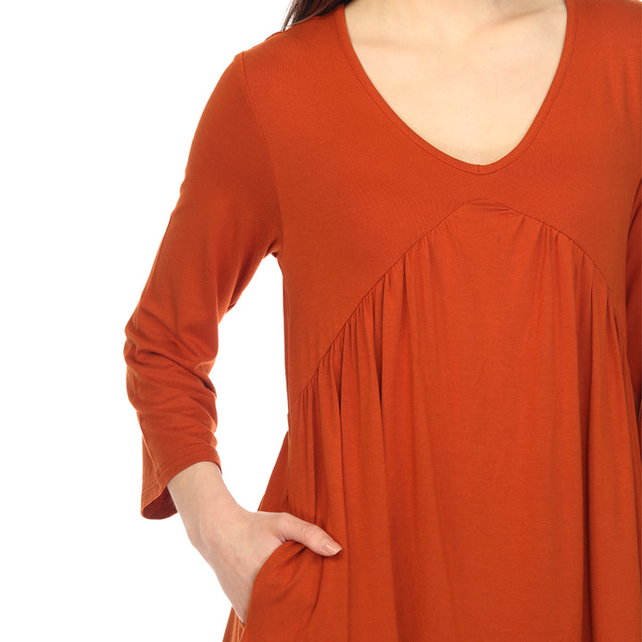 Women's Empire Cut V-Neck Tunic Top