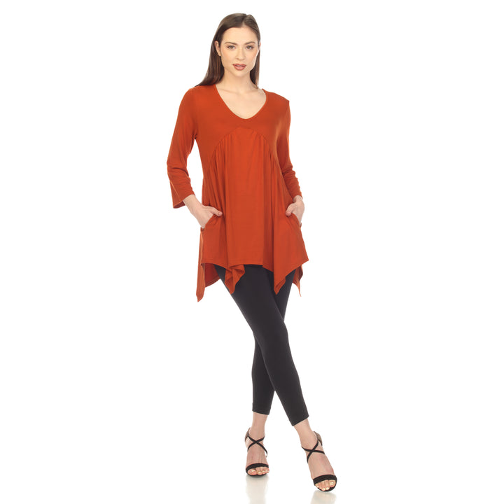 Women's Empire Cut V-Neck Tunic Top