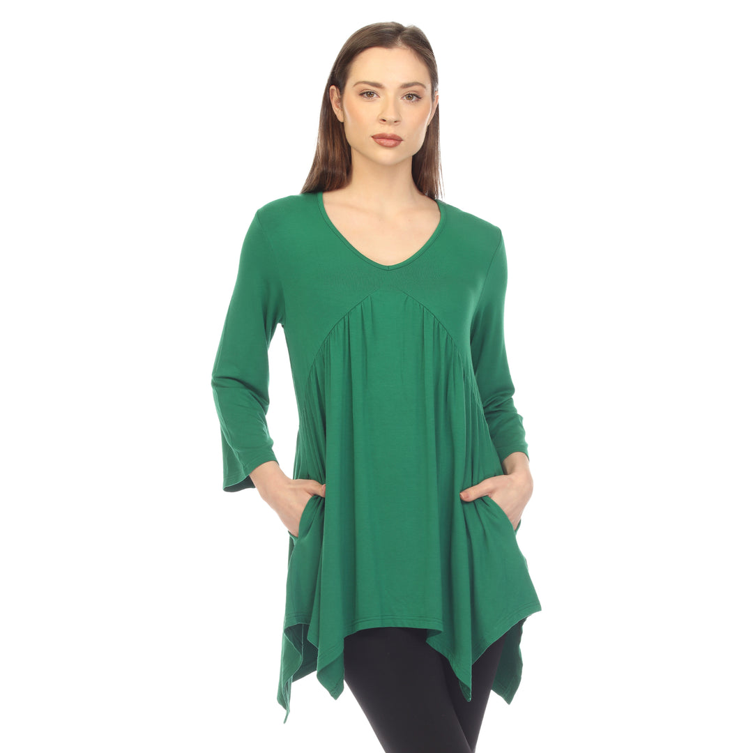 Women's Empire Cut V-Neck Tunic Top