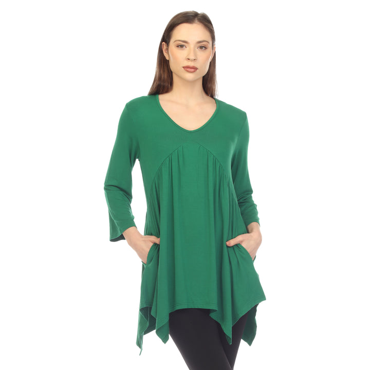 Women's Empire Cut V-Neck Tunic Top