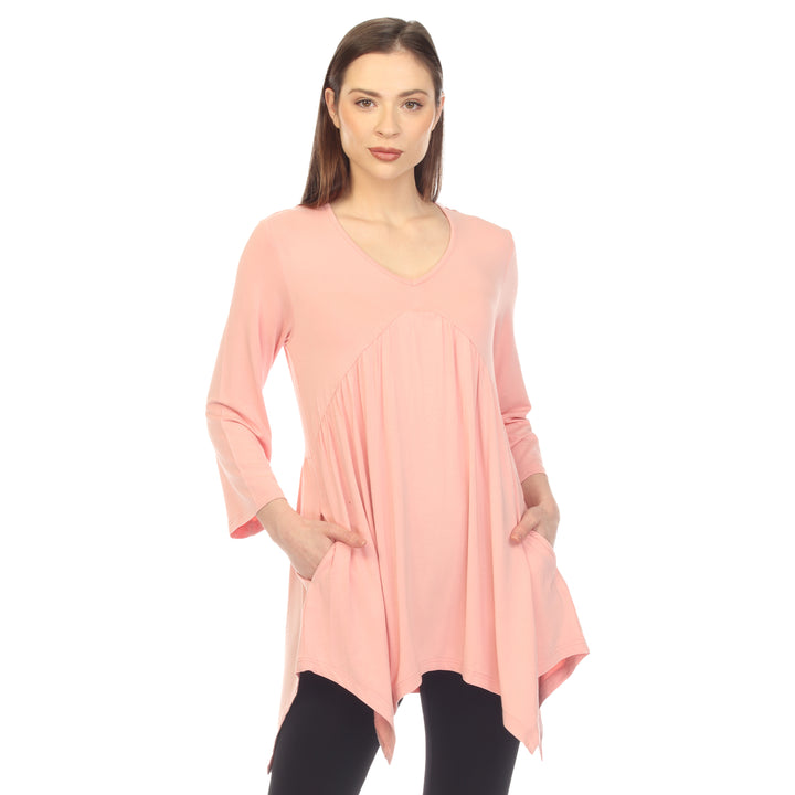 Women's Empire Cut V-Neck Tunic Top
